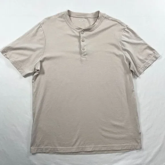 William Rast Henley T Shirt Pima Cotton Vintage Wash Mens Medium Beige - Picture 3 of 9